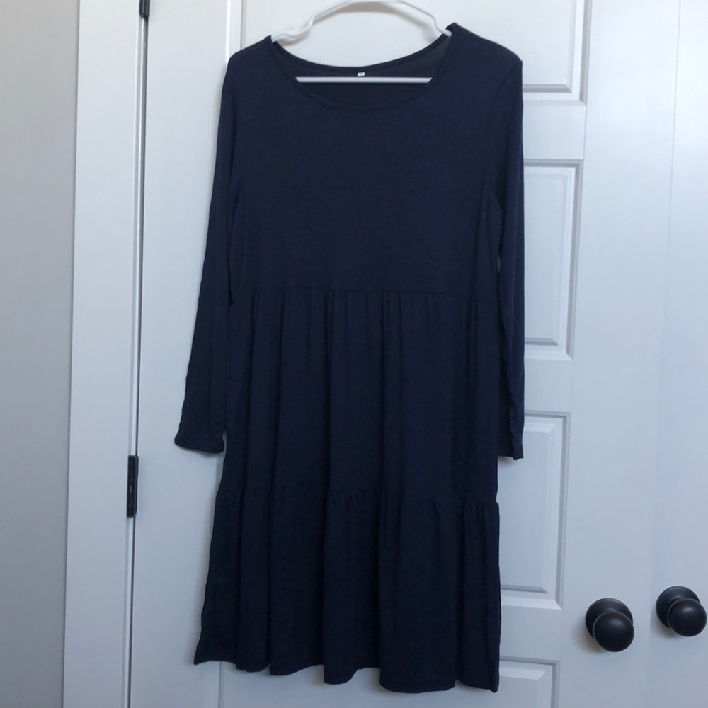 Sufiya tiered ruffle dress Navy Size Medium